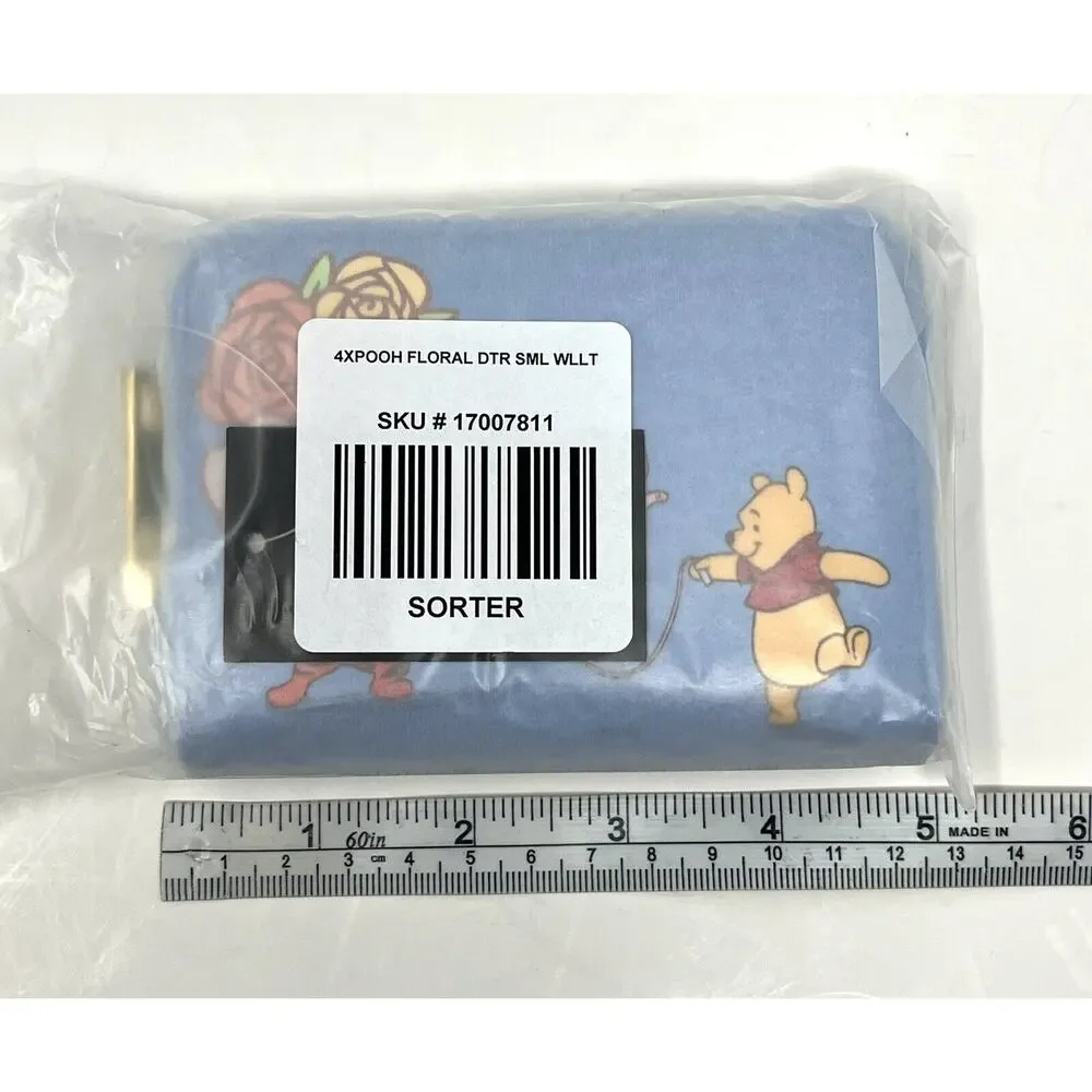 Winnie the Pooh Zip Wallet Jump Rope Flowers NWT Blue Tigger Our Universe